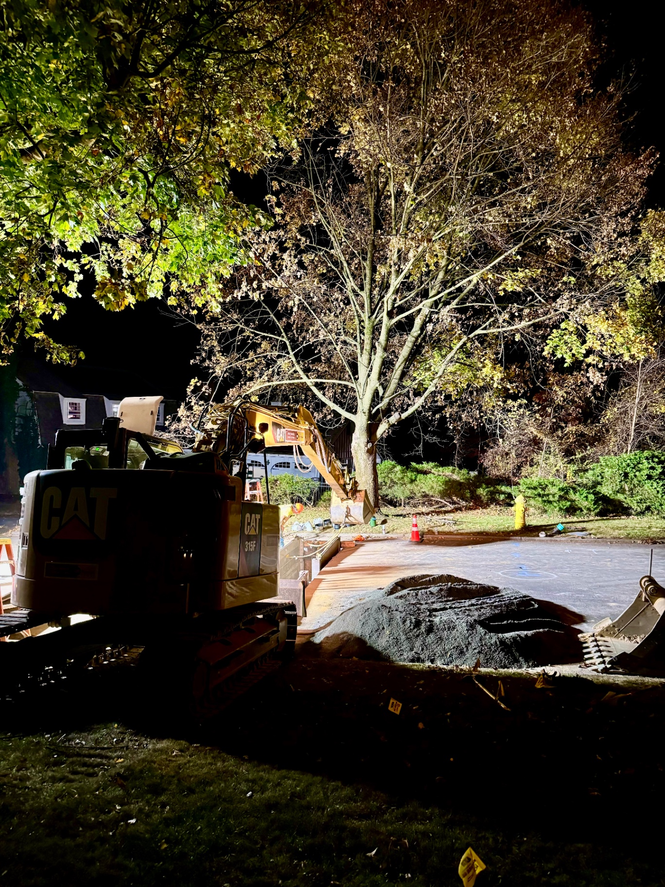 WoodEx crew working at night